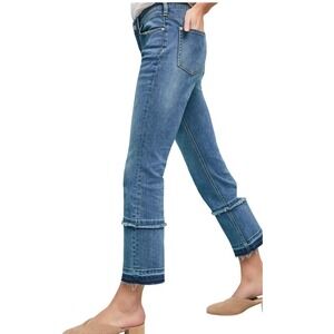 Pilcro and the Letterpress Anthropologie High-Rise Flare Crop Jeans Blue 27 Boho